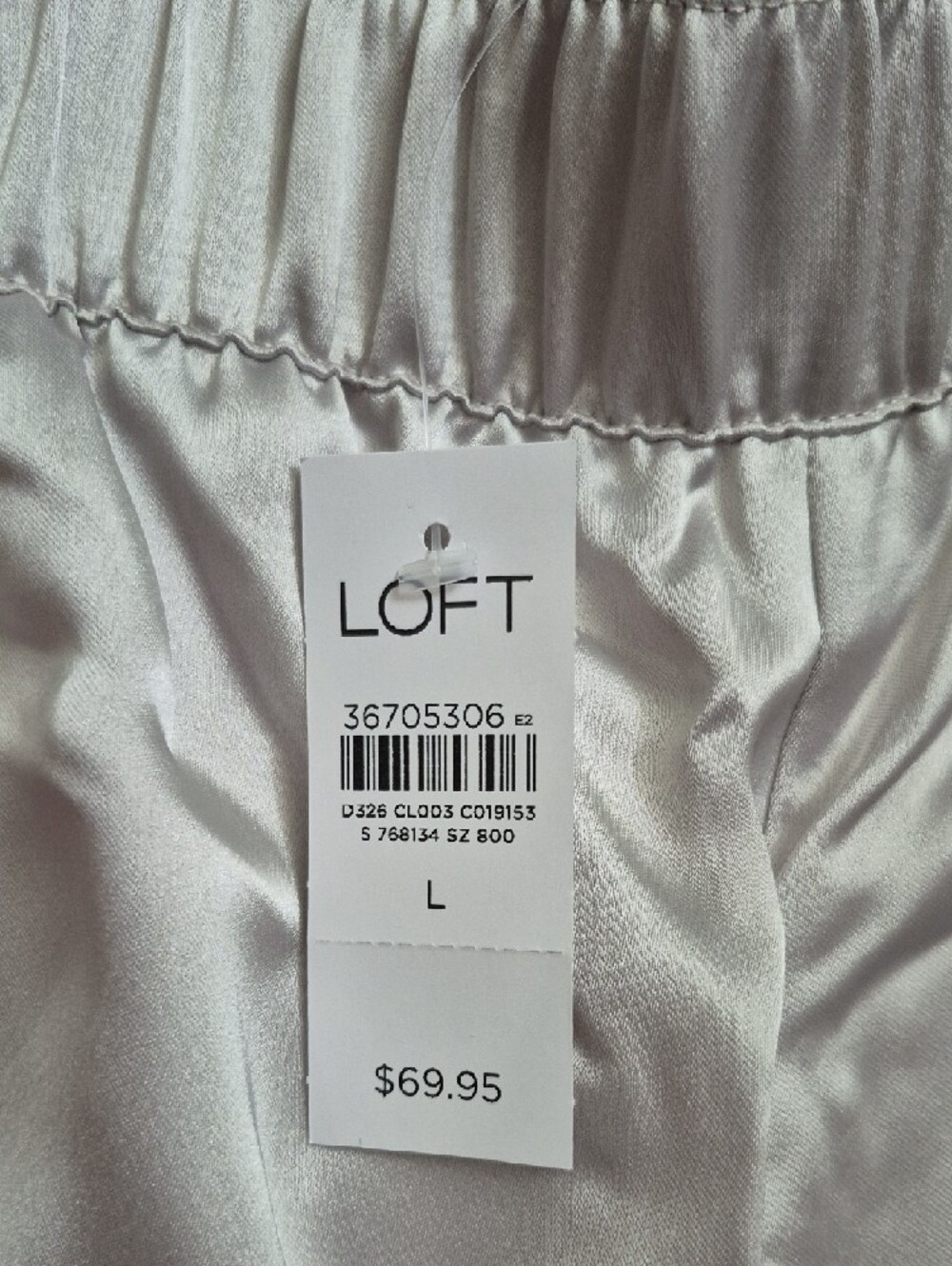 LOFT Wide-Leg Satin Pants in Light Cream - Picture 2 of 7
